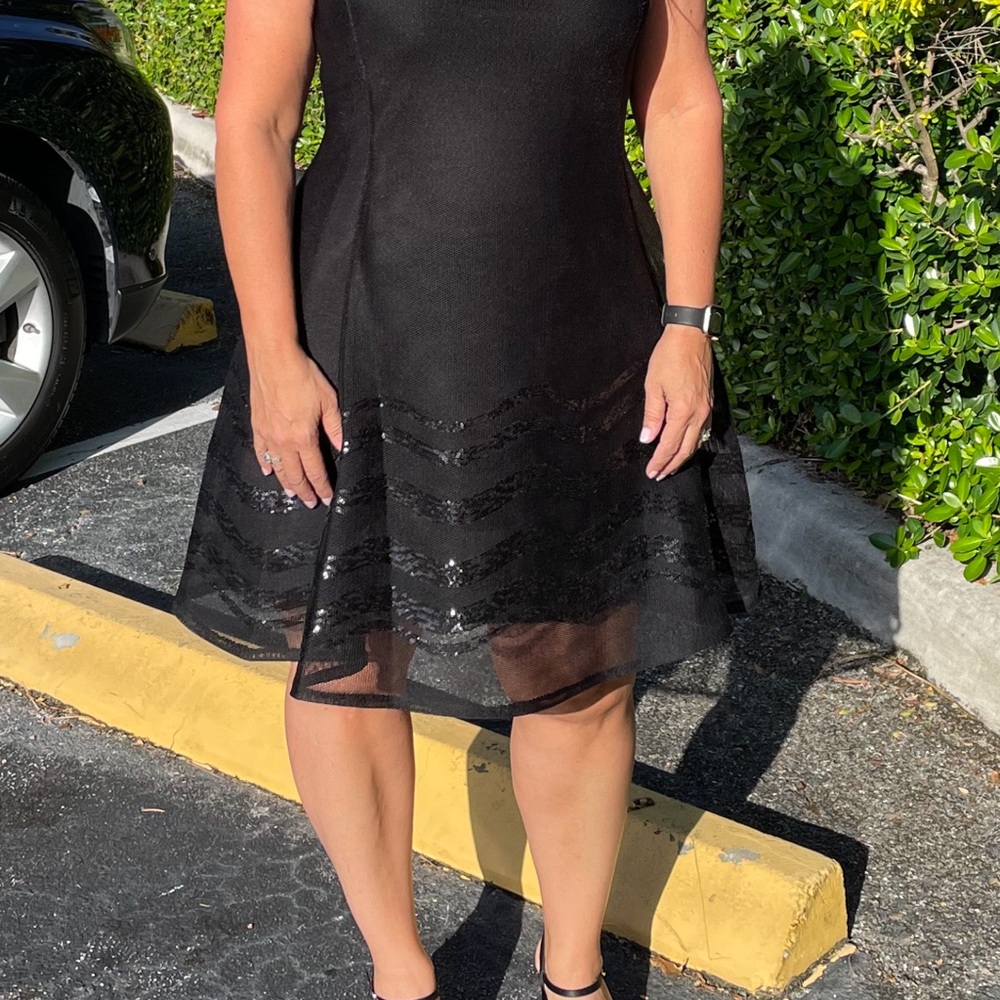 DKNY Fit and Flare Sleeveless Dress - Picture 8 of 9